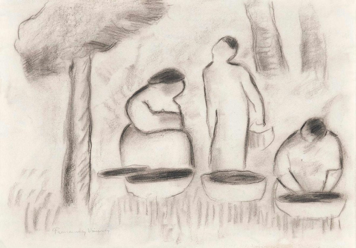 ARISTIDES FERNÁNDEZ (b. 1955) – Carboncillo y tinta sobre papel - Del Amo Art Gallery