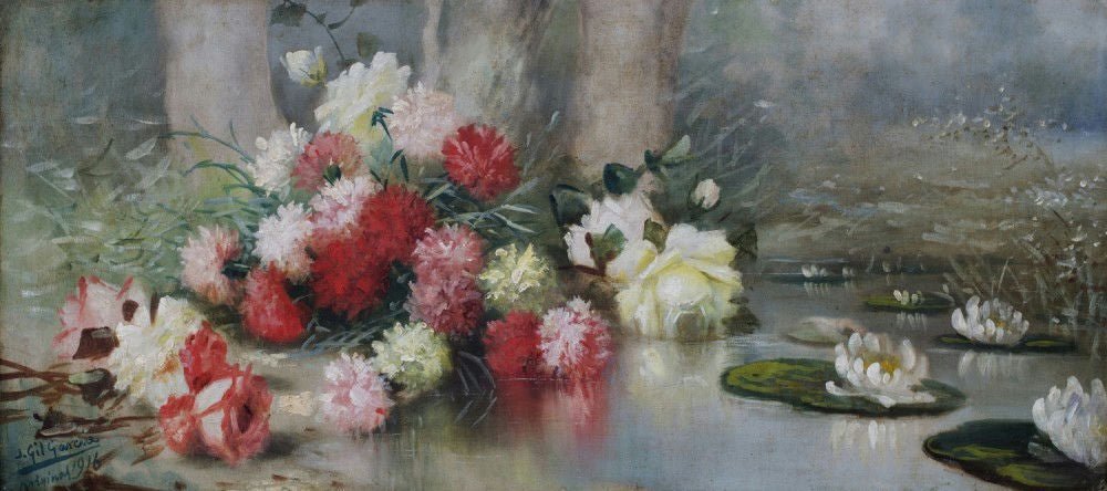 GIL GARCÍA (b. 1916) – Flores en el Lago, 1916 - Del Amo Art Gallery