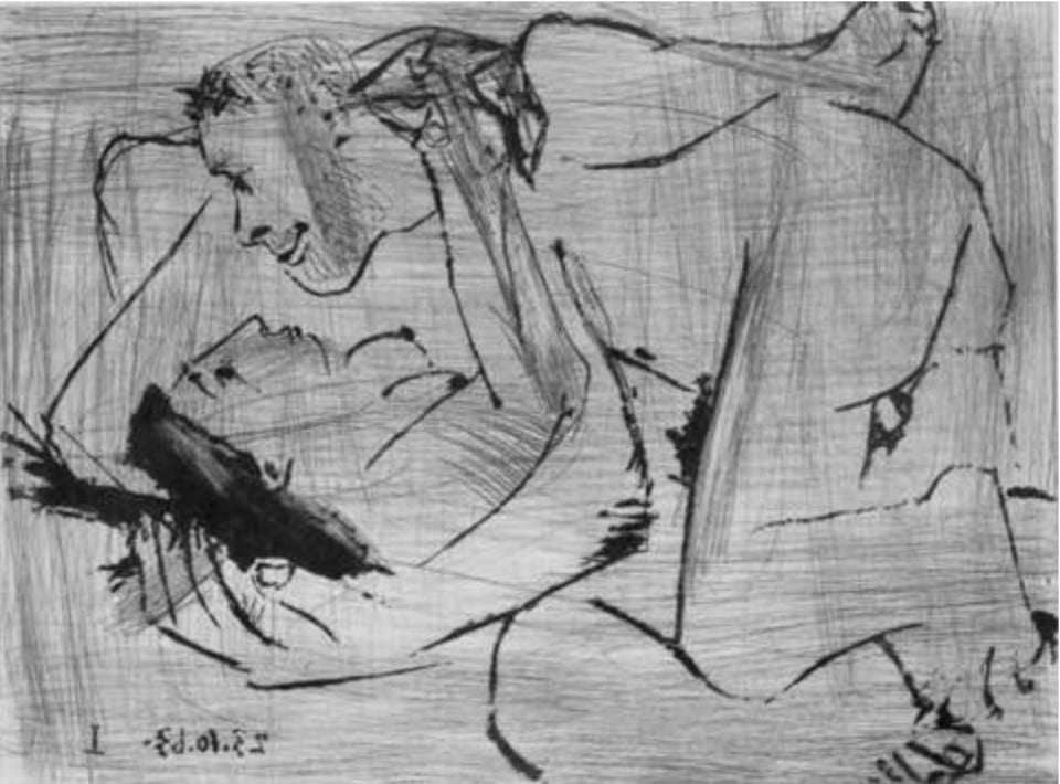 PABLO PICASSO (1881–1973) – The Embrace VI (L’Étreinte VI – 3rd State), 1966–1967 - Del Amo Art Gallery