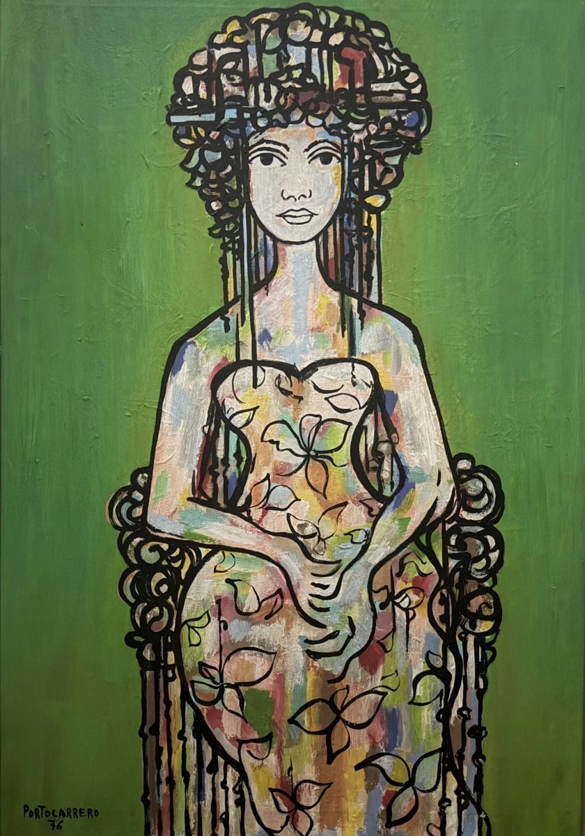 RENÉ PORTOCARRERO (1912–1985) – Retrato de Flora, 1976 - Del Amo Art Gallery